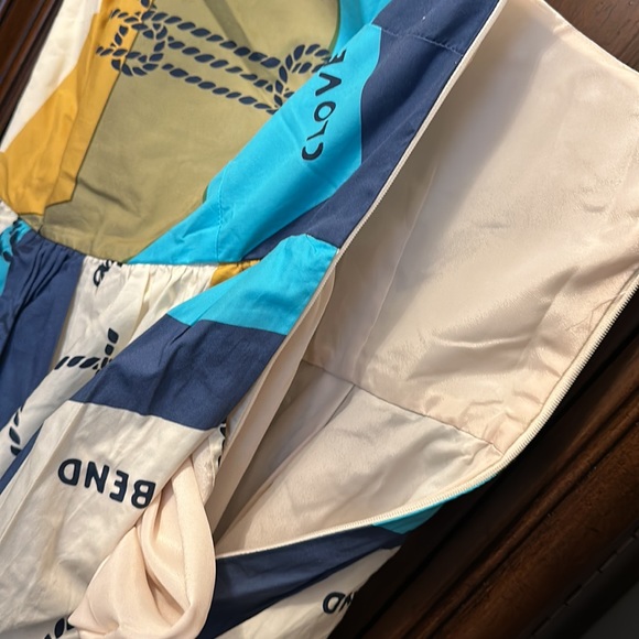 JCREW ONE SHOULDER DRESS in RAFFI SAIL AWAY PRINT sz6 NWT - Picture 7 of 10